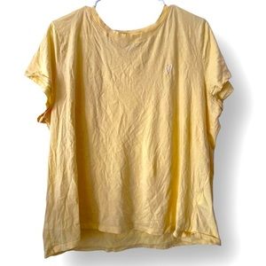 Divided Yellow short‎ sleeve embroidered heart T-shirt